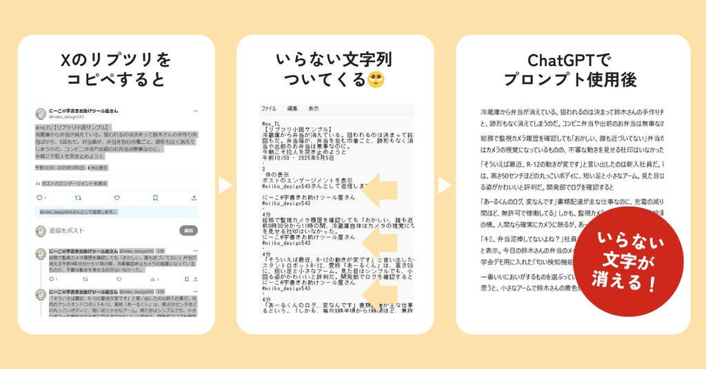 【無料版あり】X(Twitter)のリプツリテキストを10秒でまとめるプロンプト)