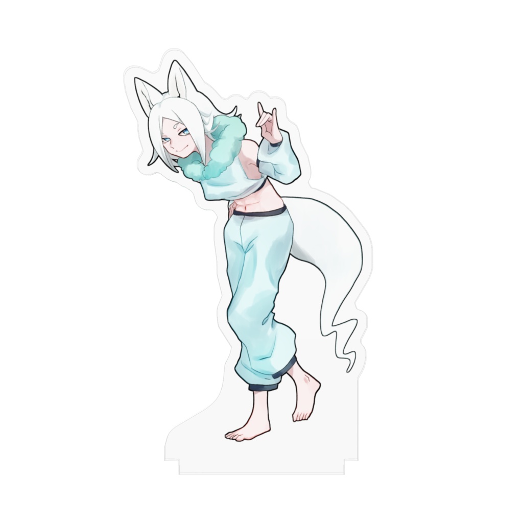 【アクリルスタンド】白狐(びゃっこ)【100mm×100mm】