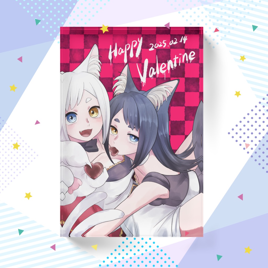【アクリルブロック】白猫(びゃくみよう)&黒猫(こくびょう)【バレンタイン】