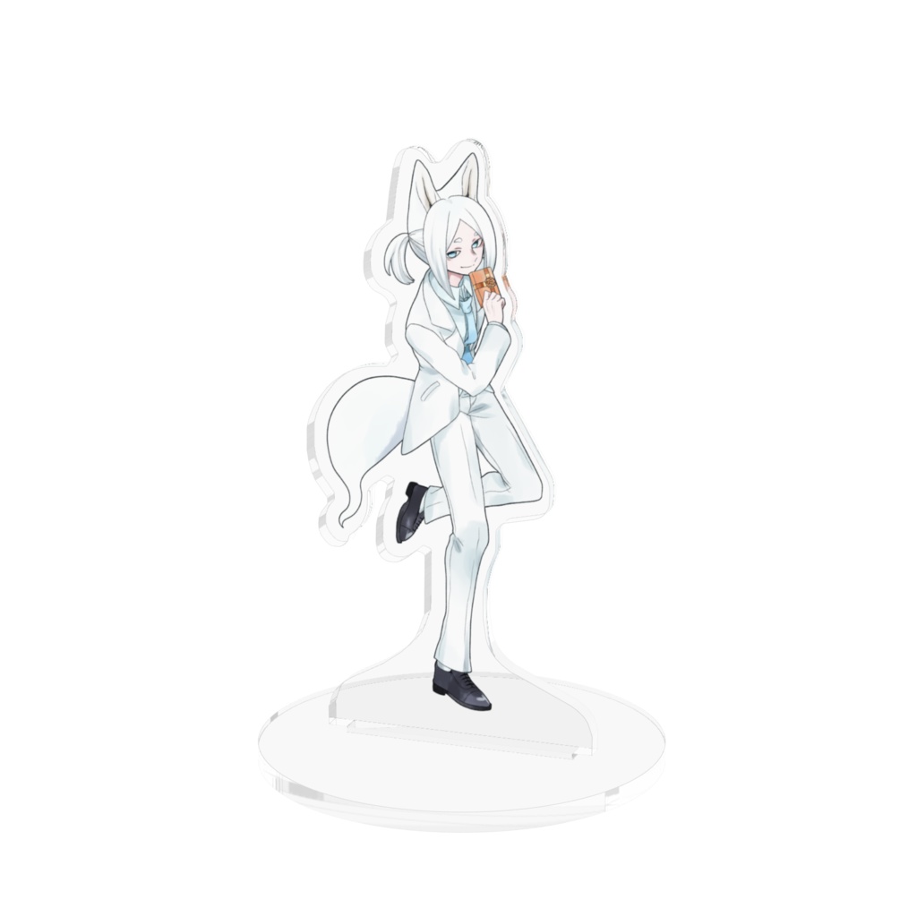 【アクリルスタンド】白狐(びゃっこ)【ホワイトデー】【100mm×100mm】