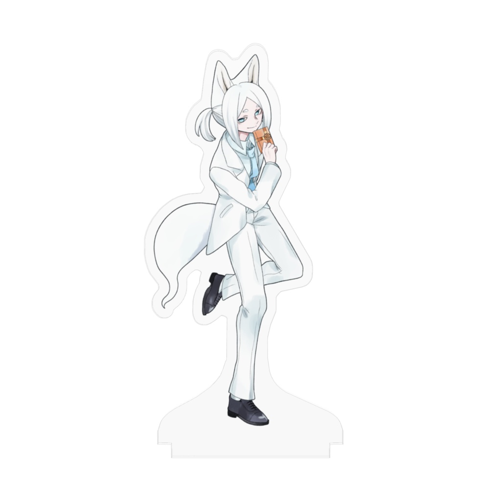【アクリルスタンド】白狐(びゃっこ)【ホワイトデー】【100mm×100mm】
