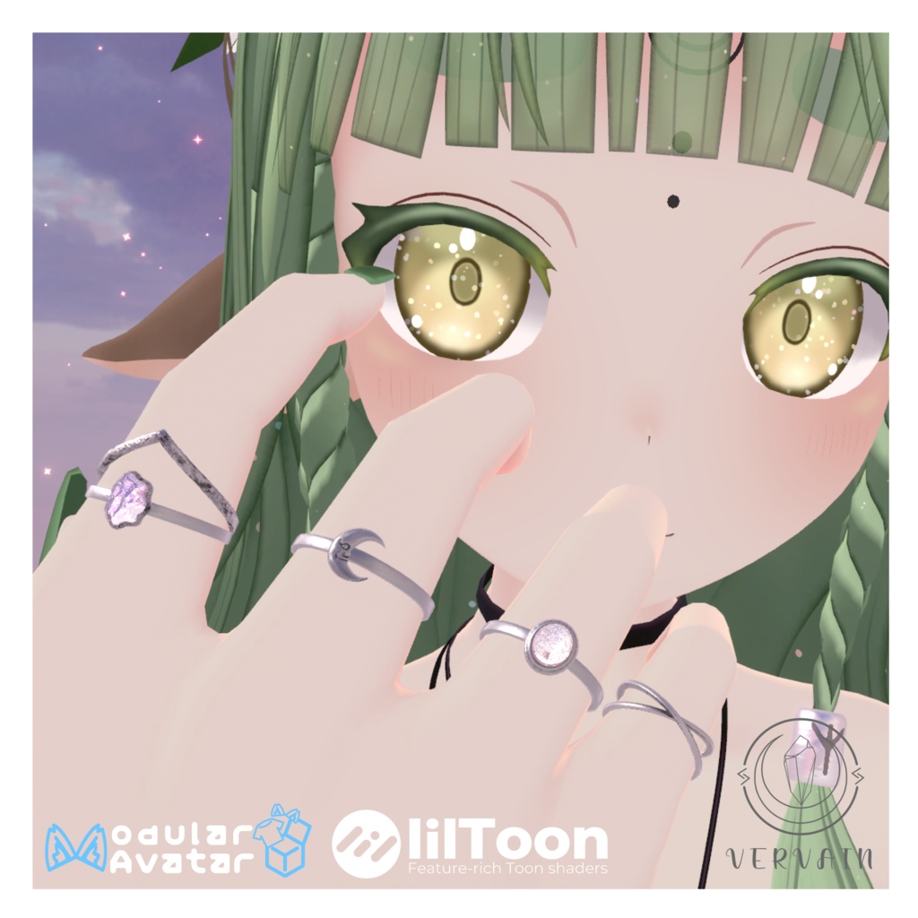 【Modular Avatar 対応】Silver Ring 5種