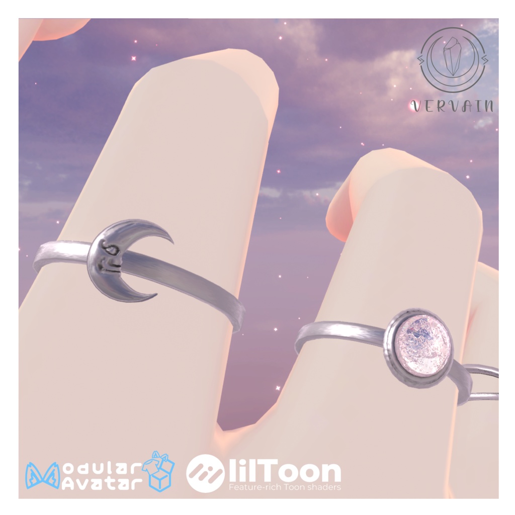 【Modular Avatar 対応】Silver Ring 5種