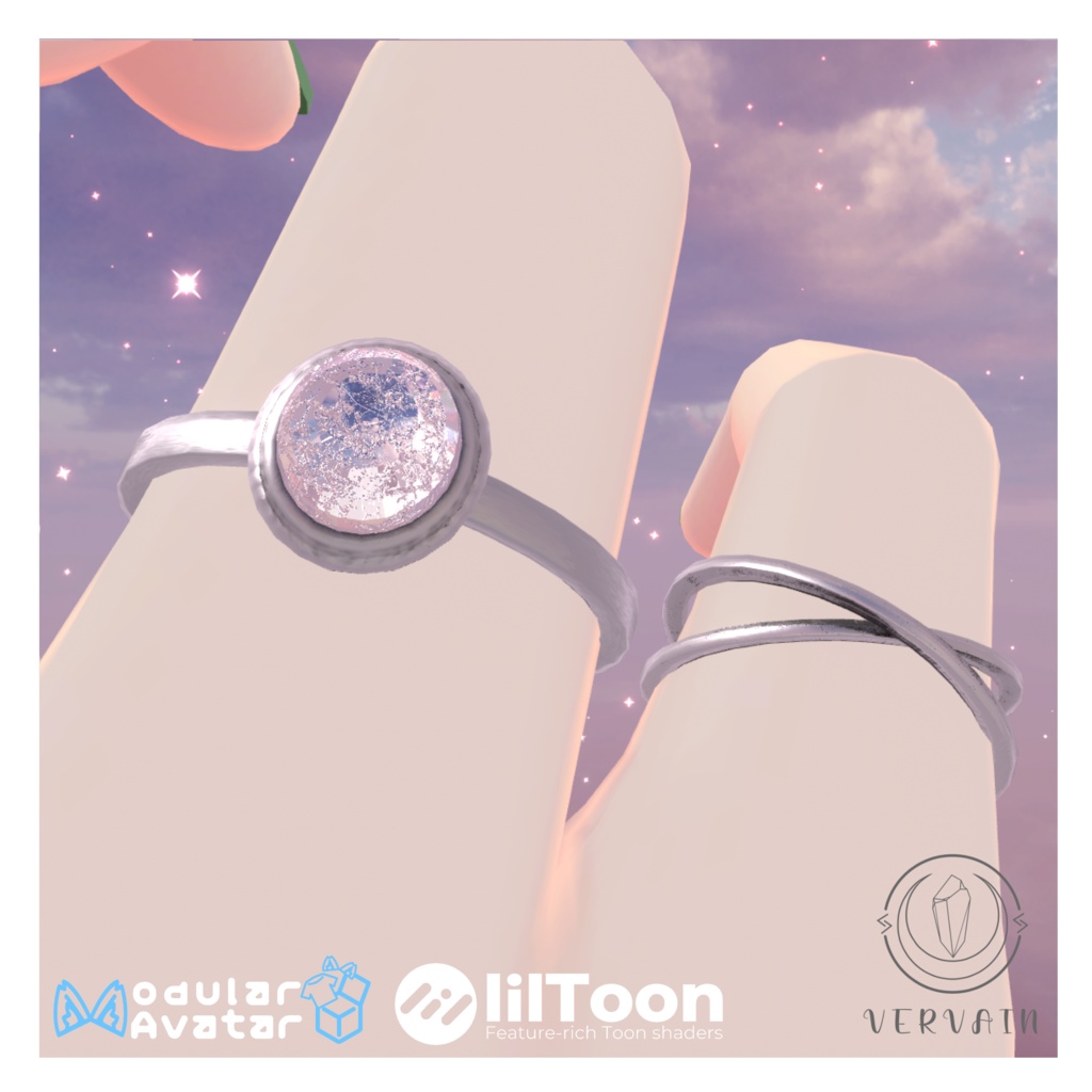 【Modular Avatar 対応】Silver Ring 5種