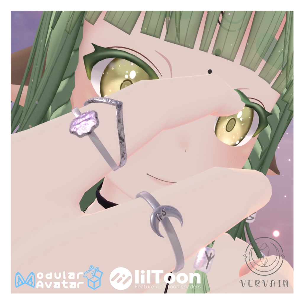 【Modular Avatar 対応】Silver Ring 5種