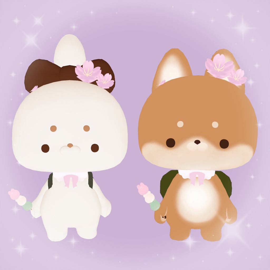 桜もち衣装(桜、お団子、リボン)わたこめこ、いぬいぬ、まろまげ