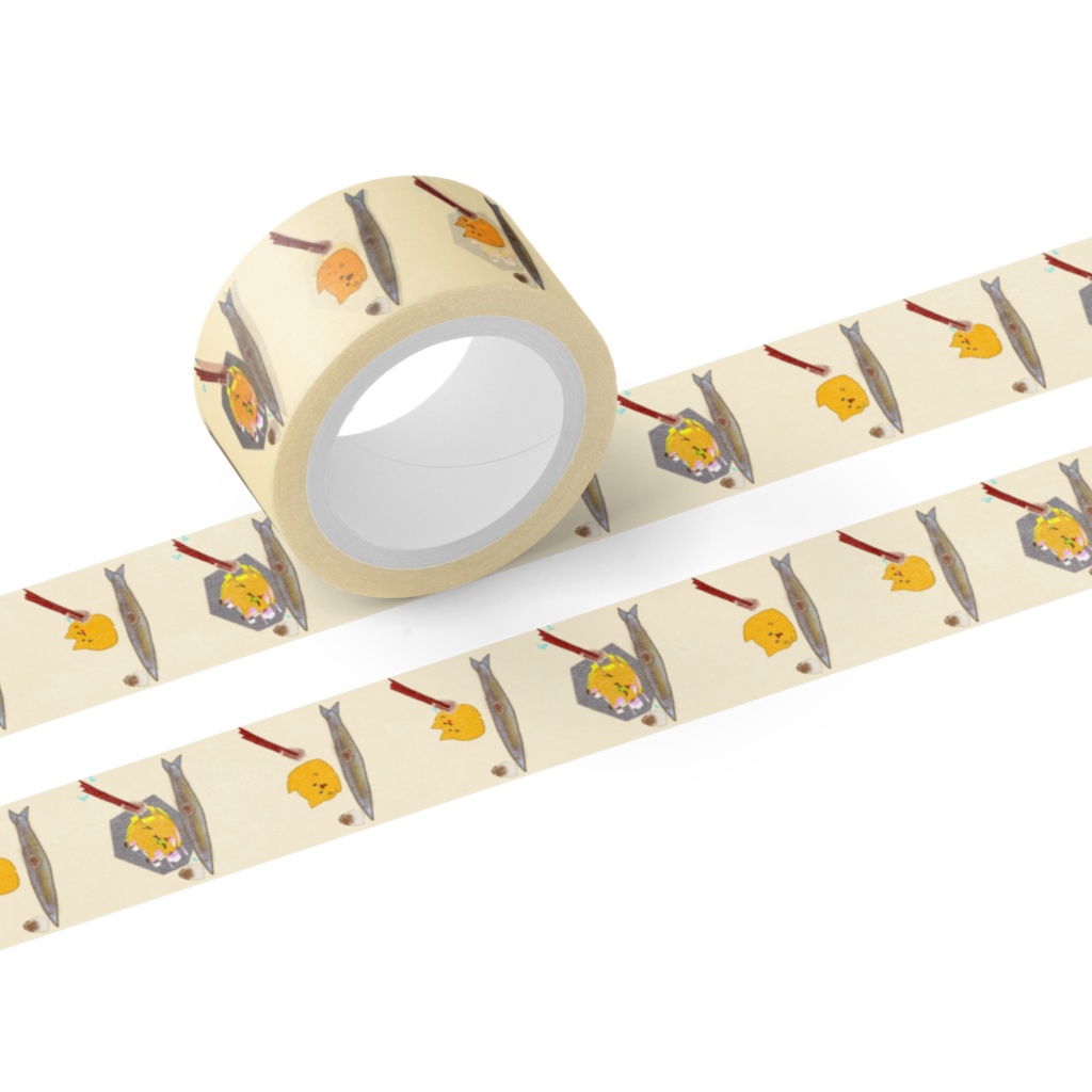 サンマのはらわたを舐めてオエッチョとなってしまったにゃんぷっぷーマスキングテープ