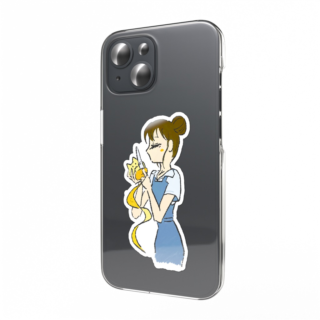 にゃんぷっぷーを剝いてくれるお姉さんのシール