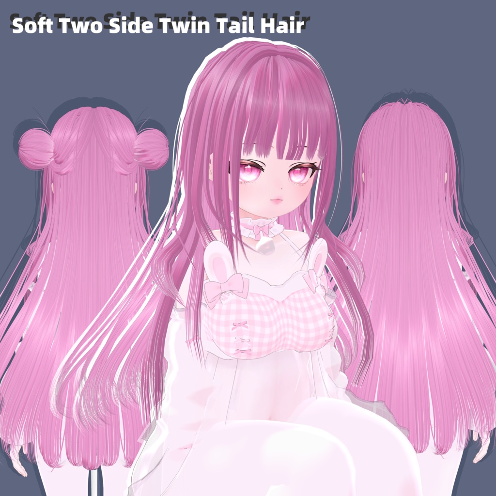 【17avatars】 Soft Two Side Twin Tail Hair【VRCHAT】