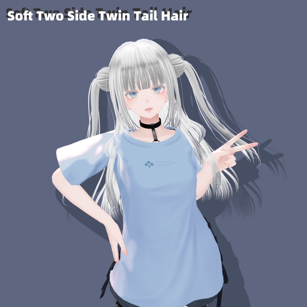 【17avatars】 Soft Two Side Twin Tail Hair【VRCHAT】