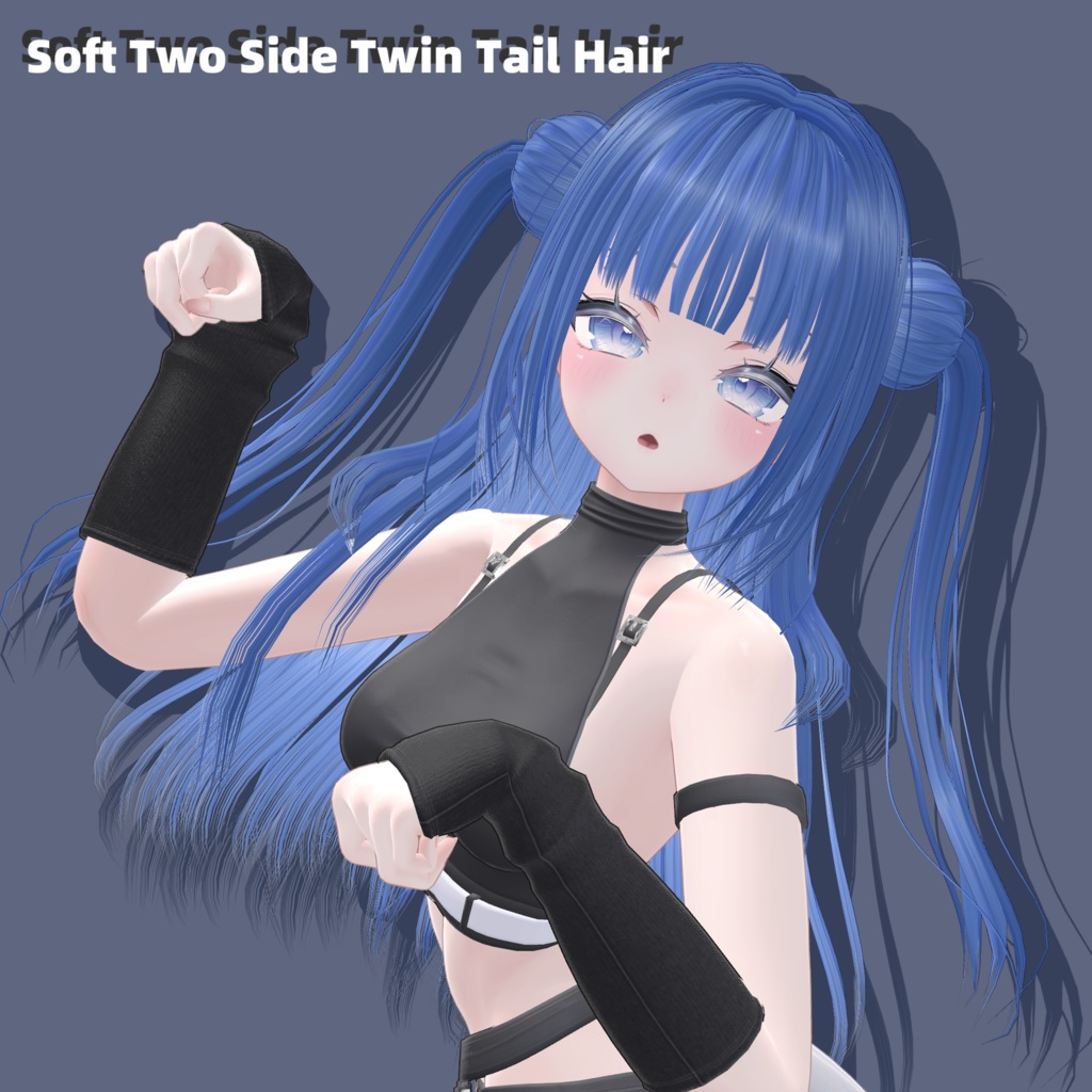 【17avatars】 Soft Two Side Twin Tail Hair【VRCHAT】