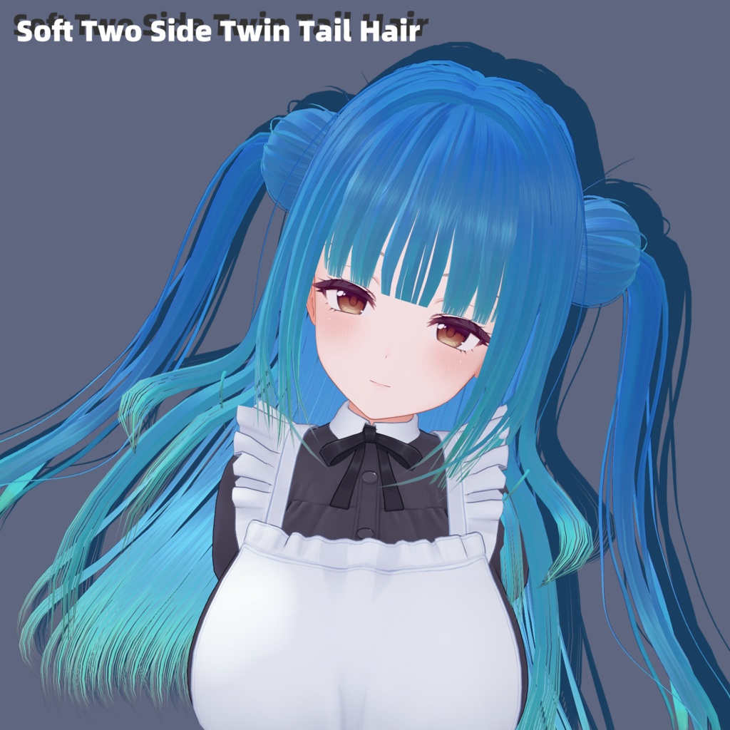 【17avatars】 Soft Two Side Twin Tail Hair【VRCHAT】
