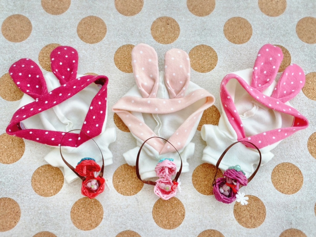 いちご大福うさぎのパーカー&カゴバックといちごキャンディ3点セット