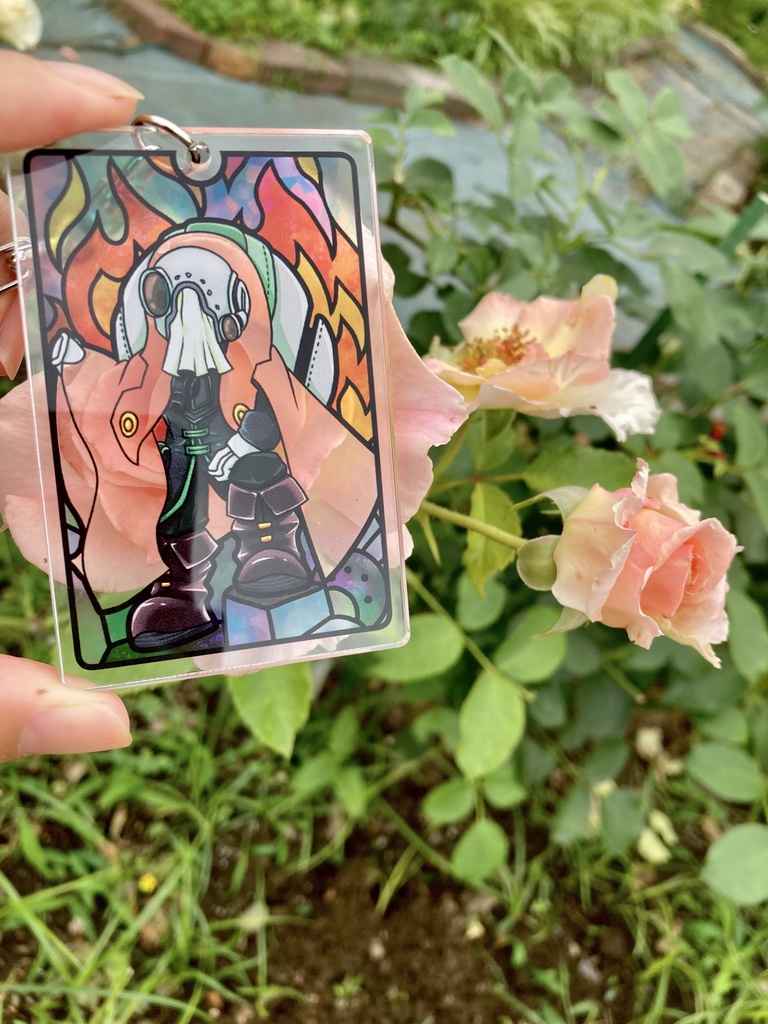 背景ステンドグラス風アクリルキーホルダー(ボンドルド・ギャリケー・プルシュカ)