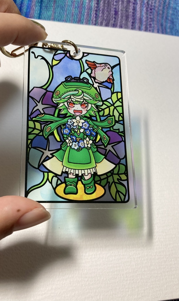 背景ステンドグラス風アクリルキーホルダー(ボンドルド・ギャリケー・プルシュカ)