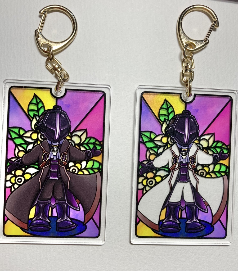 背景ステンドグラス風アクリルキーホルダー(ボンドルド・ギャリケー・プルシュカ)