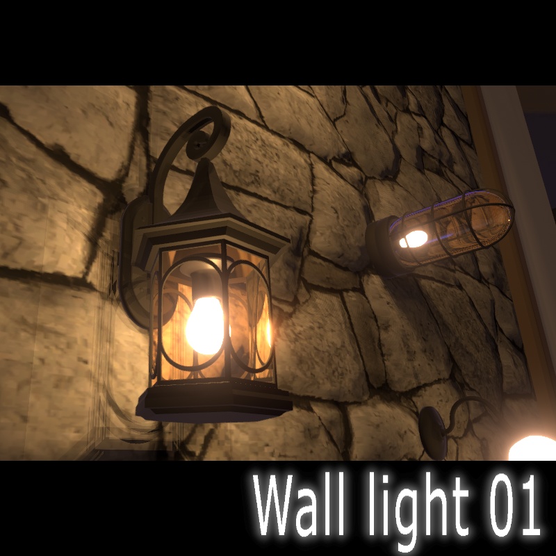 【３Dモデル】Wall light 01【壁掛けライト11種】