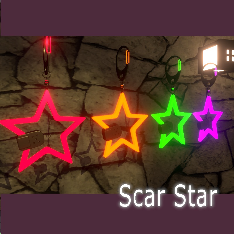 【3Dモデル】Scar Star【キーホルダー】