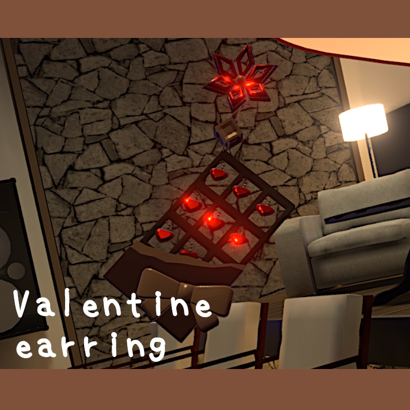 【３Dモデル】Valentine earring【イヤリング】
