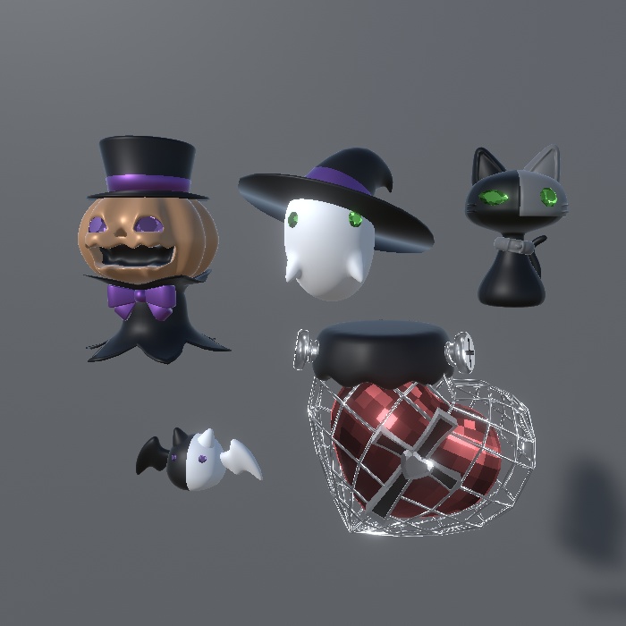 【3Dモデル】Halloween set 2025【イヤリング他】