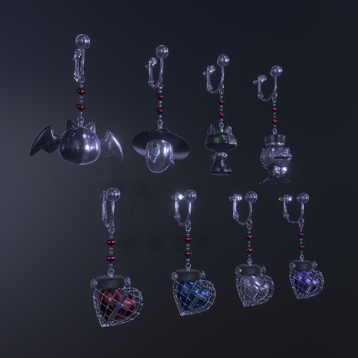 【3Dモデル】Halloween set 2025【イヤリング他】