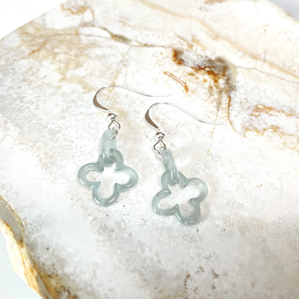 SV925 氷翡翠のピアス|グアテマラ産 天然翡翠使用 -Cornucopia Jewelry-