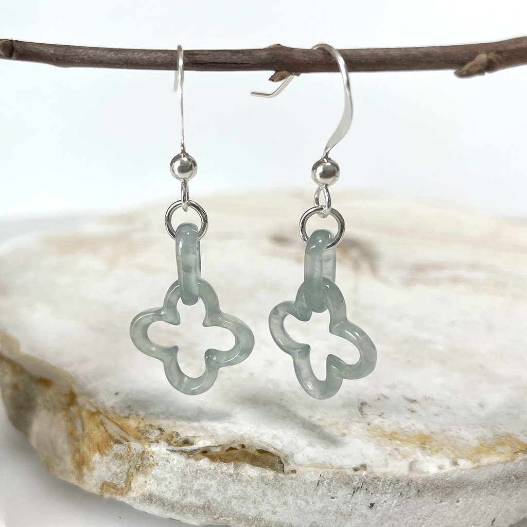 SV925 氷翡翠のピアス|グアテマラ産 天然翡翠使用 -Cornucopia Jewelry-