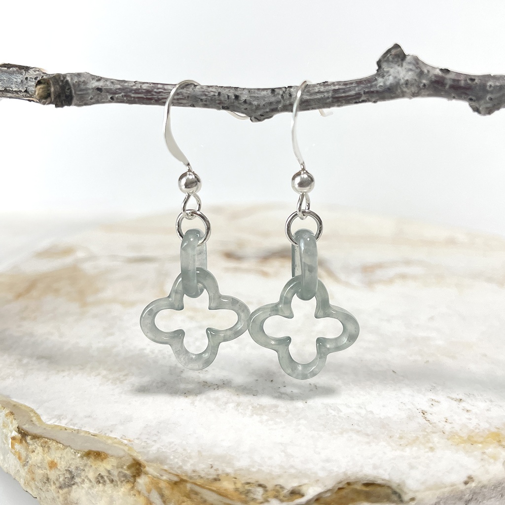 SV925 氷翡翠のピアス｜グアテマラ産 天然翡翠使用 -Cornucopia Jewelry-