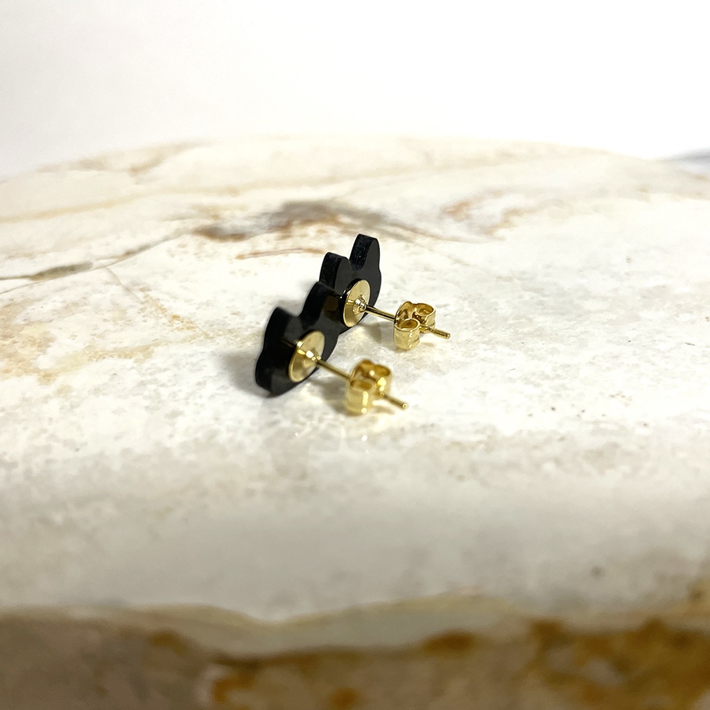 オニキス 黒猫ピアス -Cornucopia Jewelry-