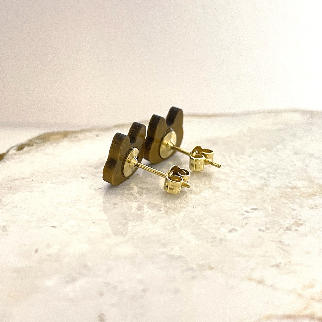 タイガーアイ 茶トラ猫のピアス -Cornucopia Jewelry-