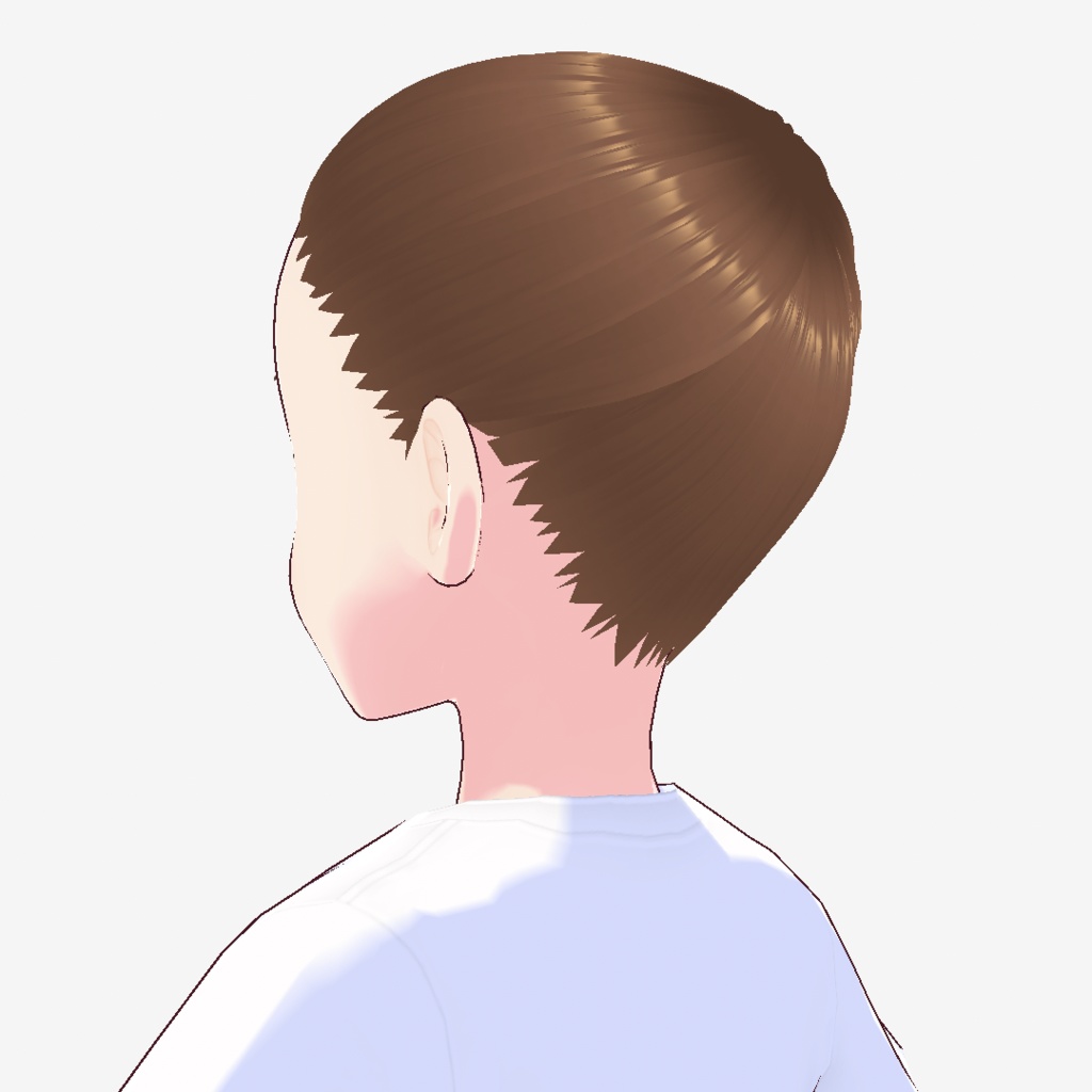 【無料】生え際も出せるポニテ用リアルめ後髪【VRoid】