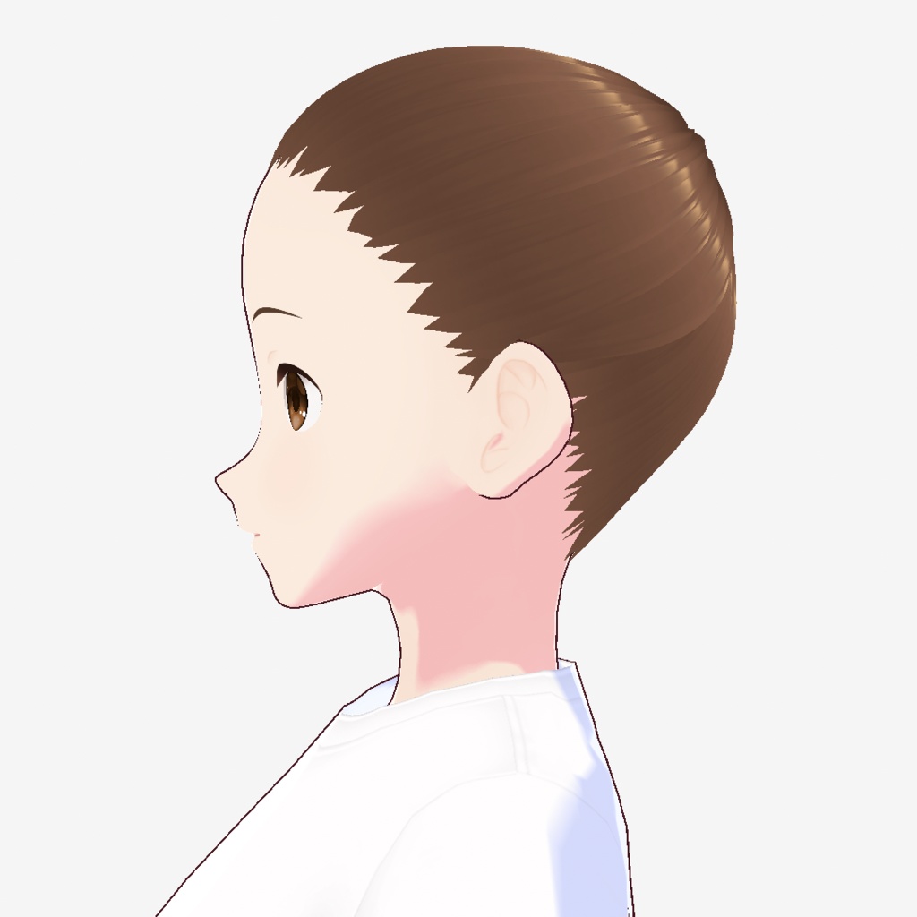 【無料】生え際も出せるポニテ用リアルめ後髪【VRoid】