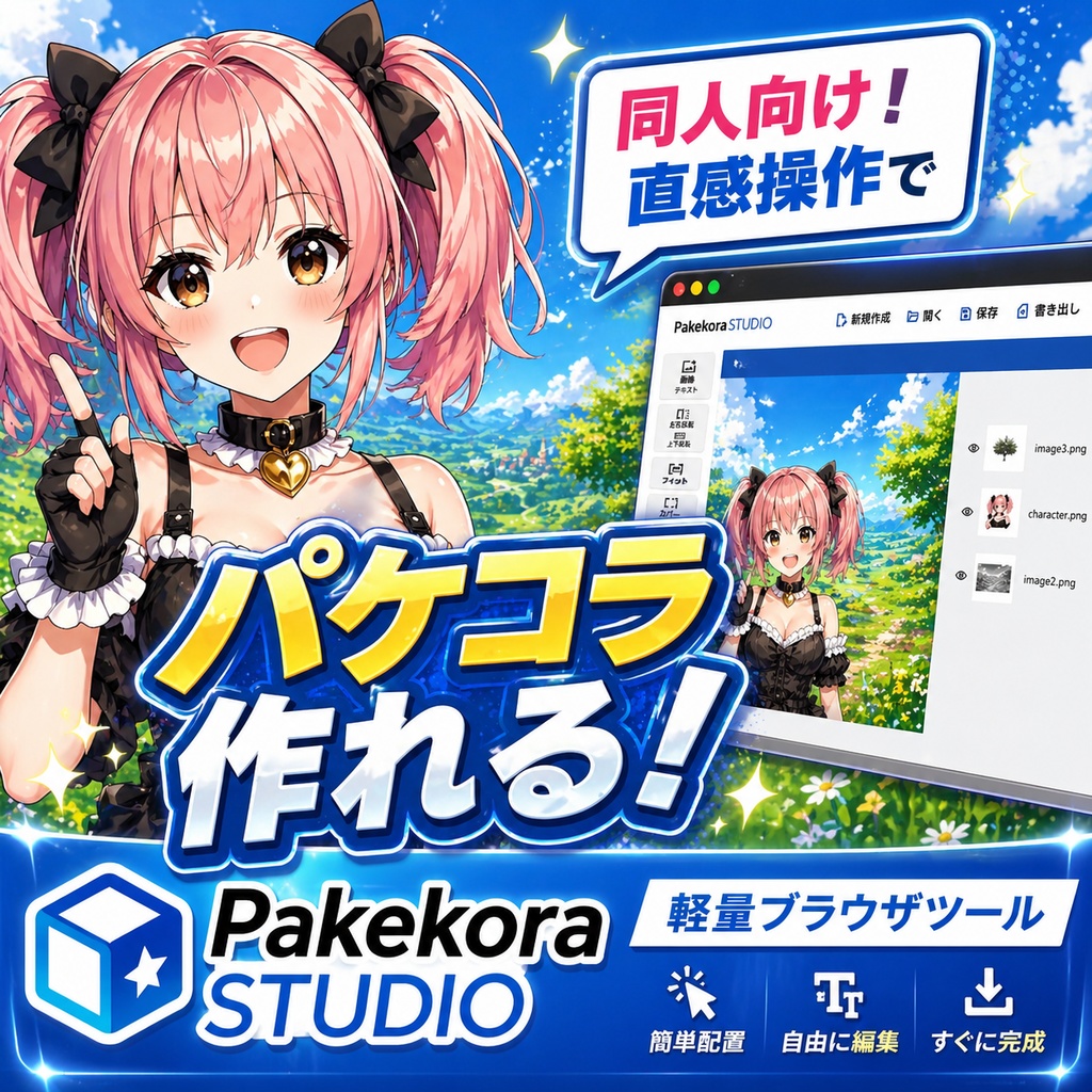 Pakekora STUDIO - ブラウザで動くパッケージ画像コラージュツール