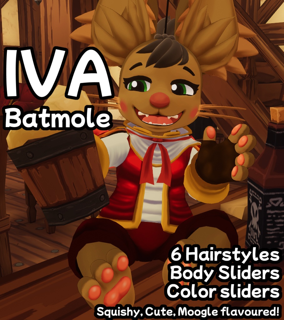 Iva Batmole - Moogle inspired VRChat Avatar