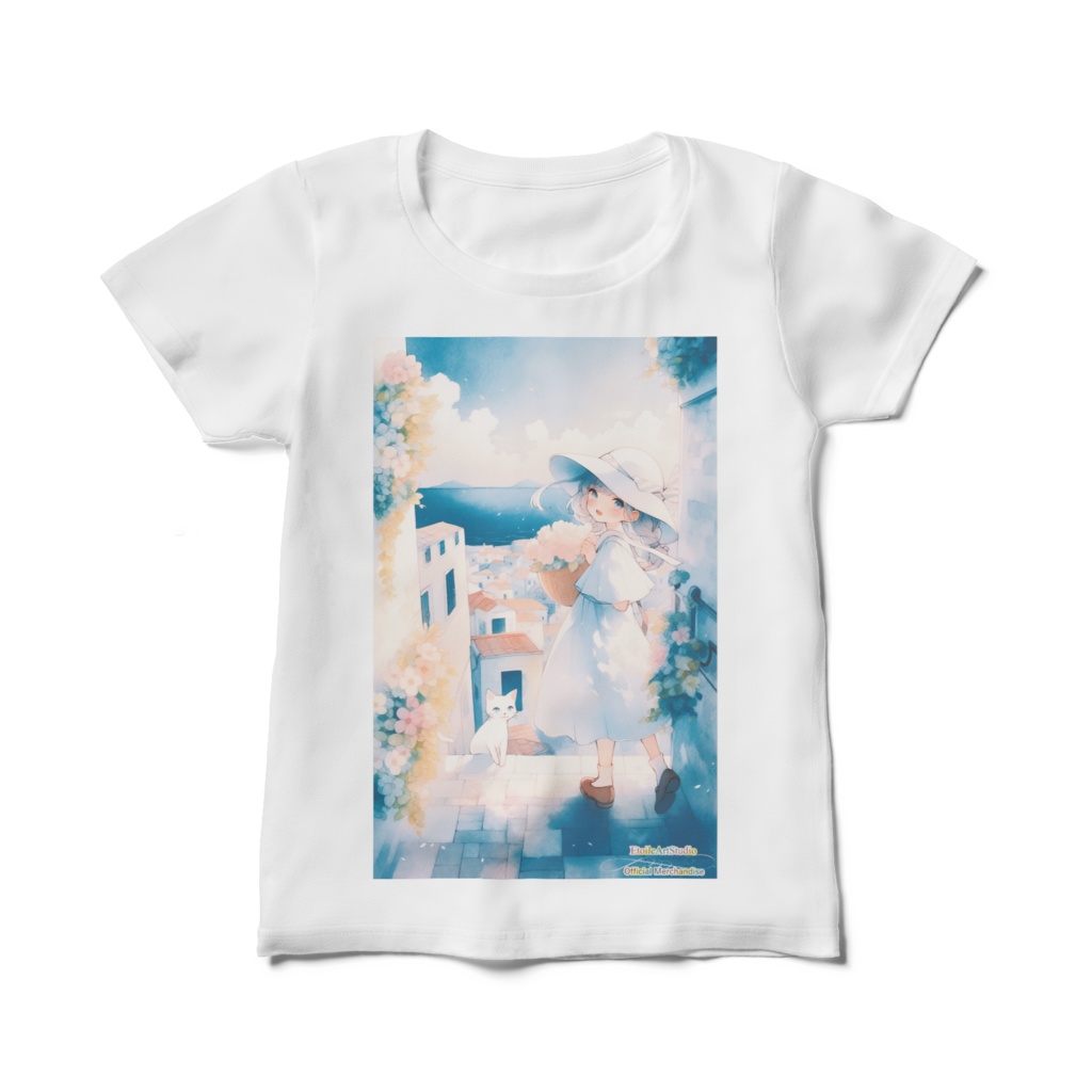「海の見える町で」レディースTシャツ