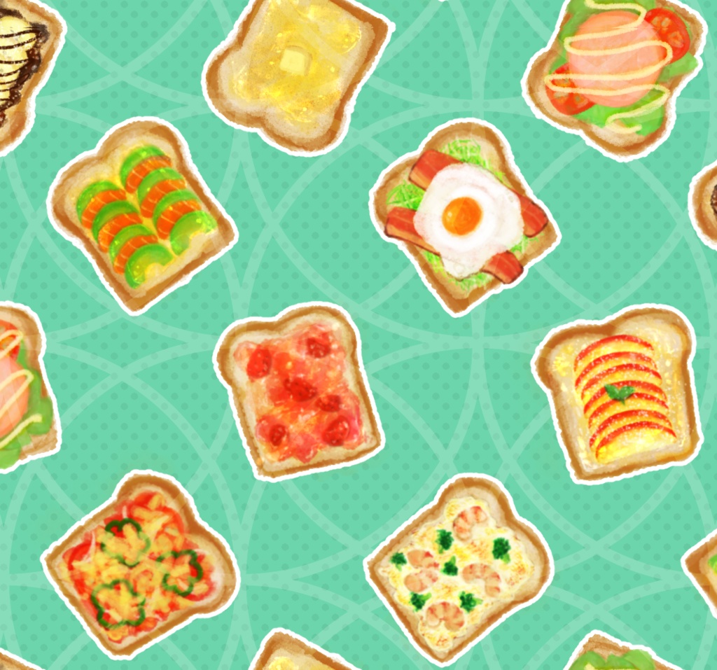 ごちそうトースト手帳型iphoneケース