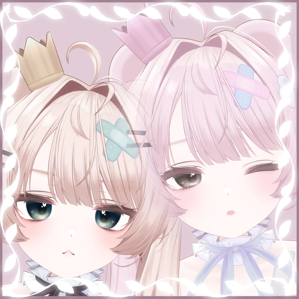 【無料】【2アバター対応】ふんわりハートアイテクスチャ