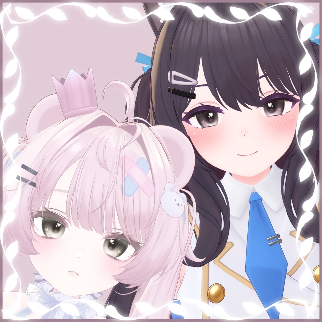 【無料】【2アバター対応】ふんわりハートアイテクスチャ