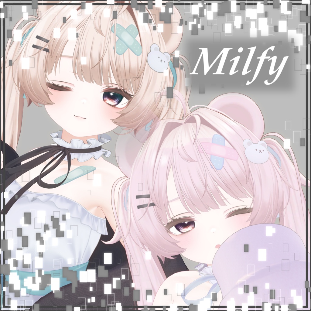 【2アバター対応】ほんのりサイバーアイテクスチャ