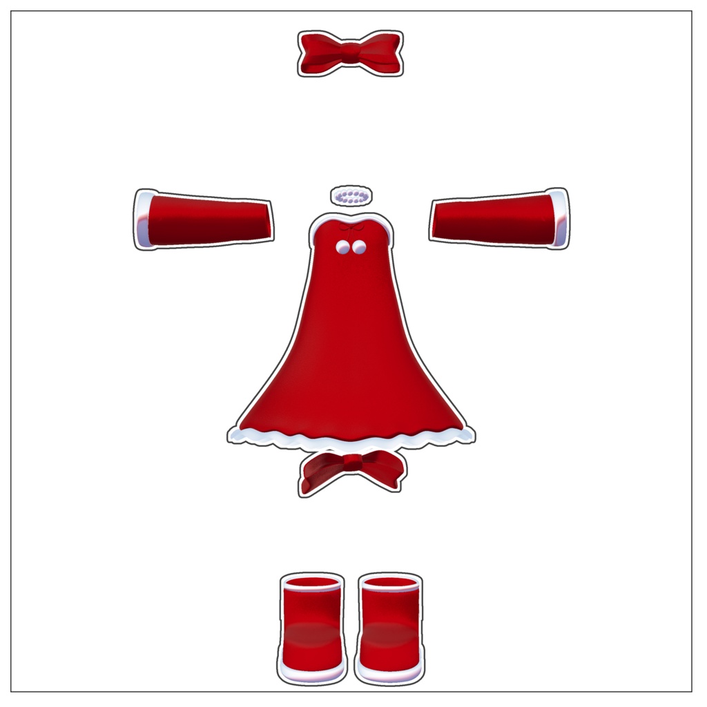 【無料】クリスマスリボンワンピ