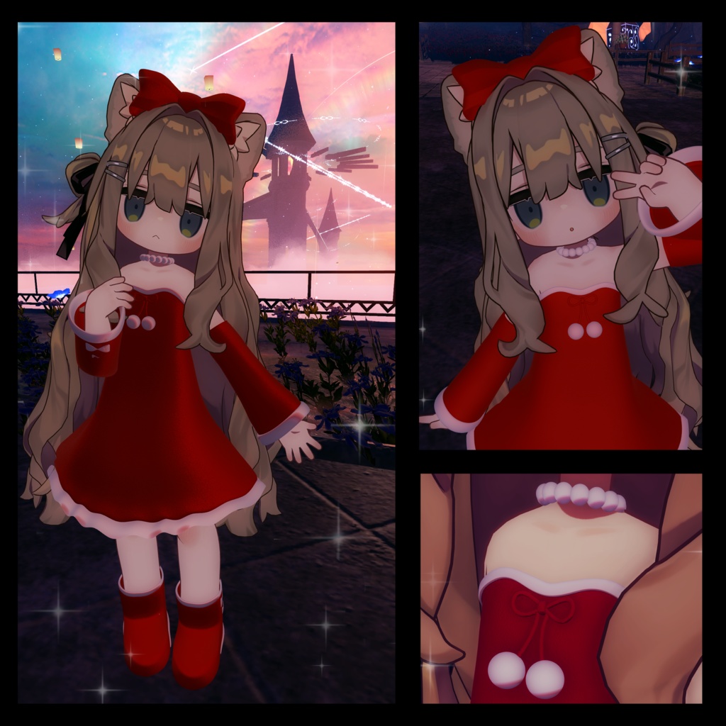 【無料】クリスマスリボンワンピ