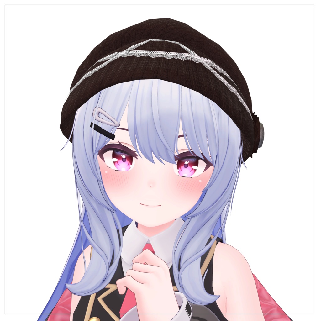 【4アバター対応】レース付きフラワーキャスケット