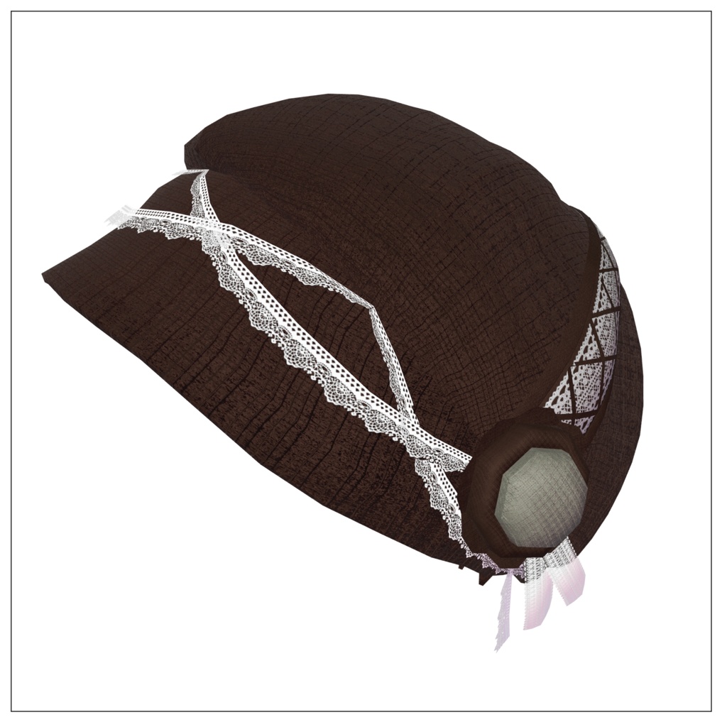 【4アバター対応】レース付きフラワーキャスケット