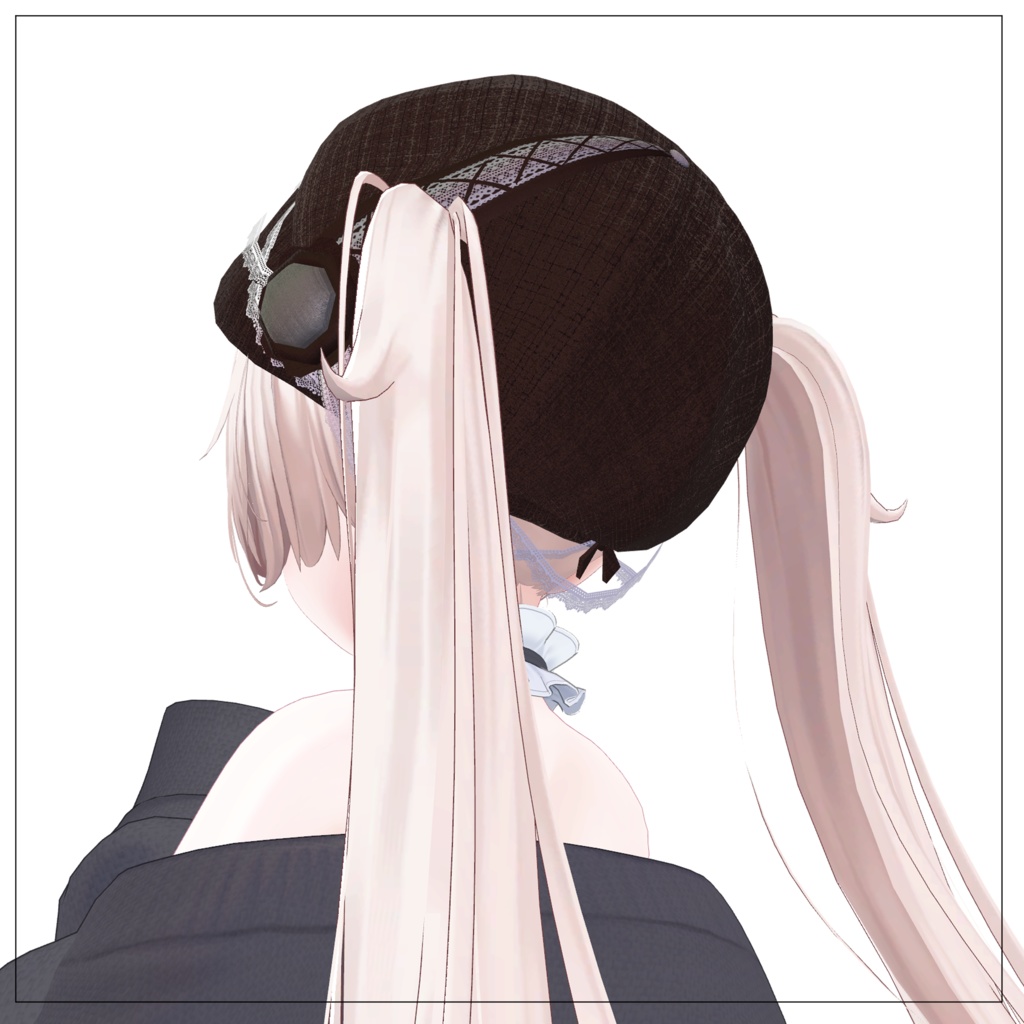 【4アバター対応】レース付きフラワーキャスケット