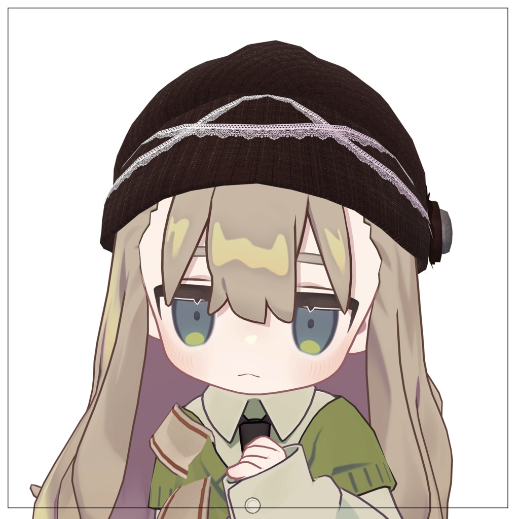 【4アバター対応】レース付きフラワーキャスケット