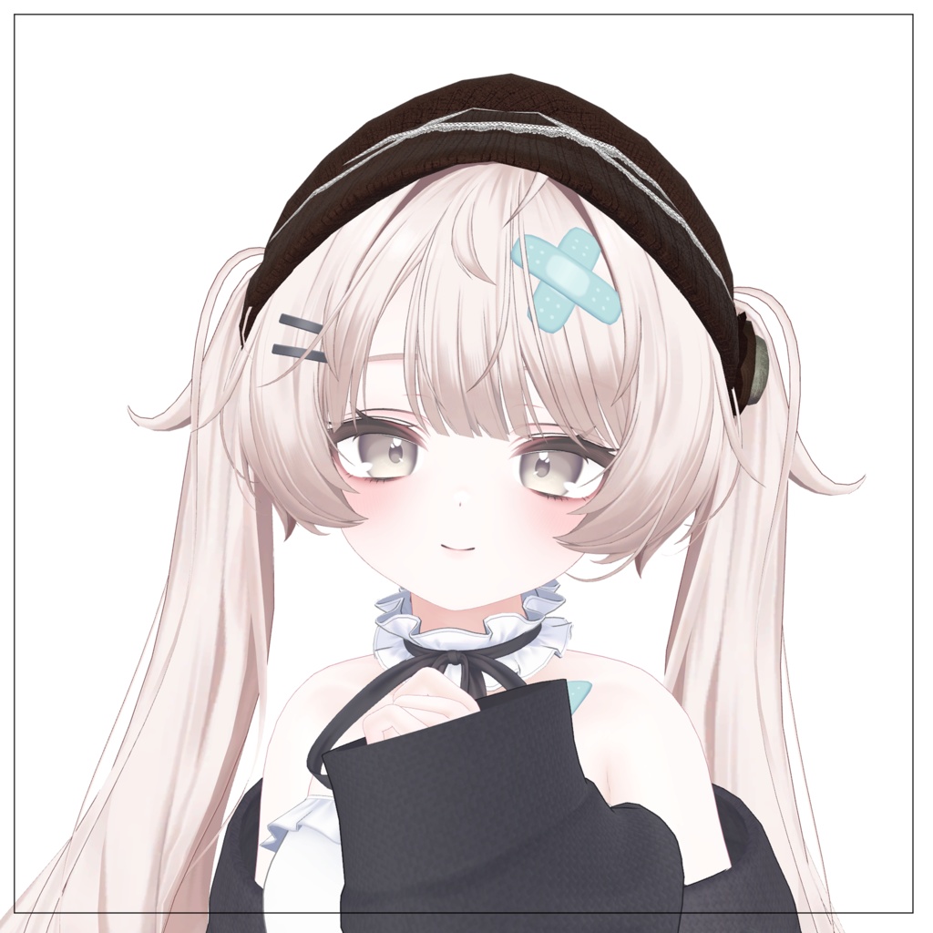 【4アバター対応】レース付きフラワーキャスケット