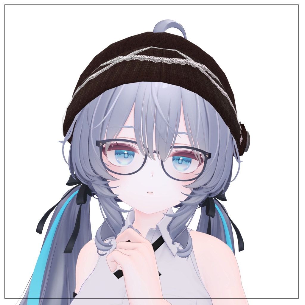 【4アバター対応】レース付きフラワーキャスケット