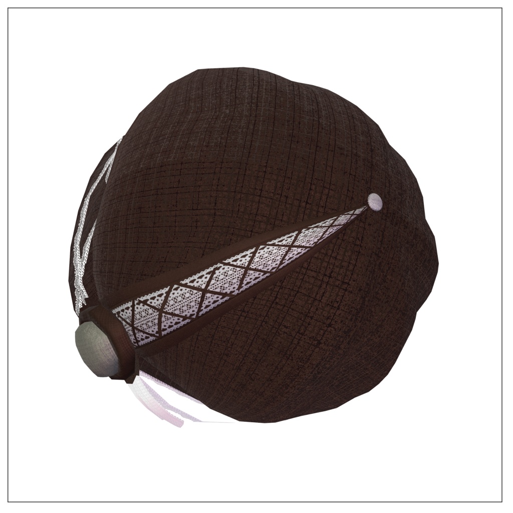 【4アバター対応】レース付きフラワーキャスケット