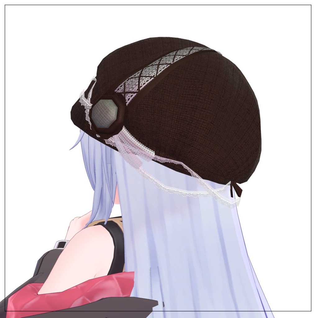 【4アバター対応】レース付きフラワーキャスケット