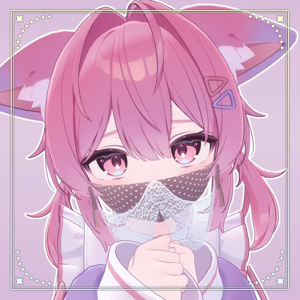 【7アバター対応】レースが揺れる🎀リボンマスク🎀
